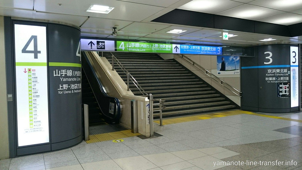 階段 京浜東北線3番ホームへ1分で行くには 東京駅 山手線外回り 山手線パタパタ乗り換え案内