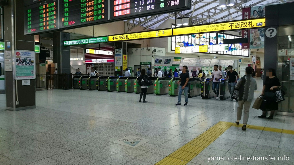 階段 中央改札へ2分で行くには 上野駅 山手線外回り 山手線パタパタ乗り換え案内