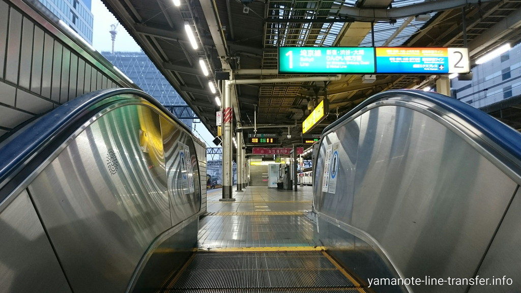階段 埼京線 湘南新宿ライン1番2番ホームへ1分で行くには 池袋駅 山手線内回り 山手線パタパタ乗り換え案内